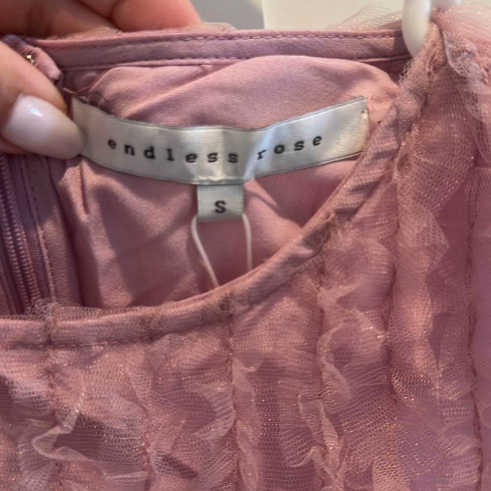 Endless Rose Mauve Ruffled Tulle Mini Dress - Picture 2 of 9